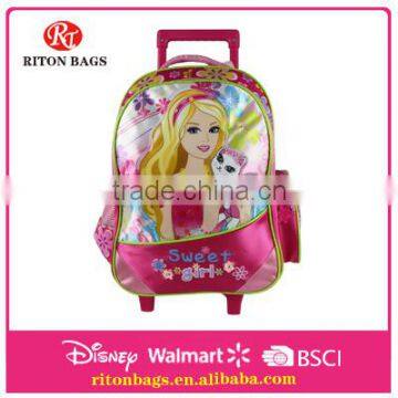Hot Sweet Girl Trolley School Bags With Light for Kids