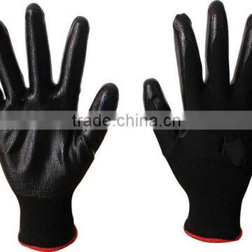 Nitrile coated glove,nitrile coated working glove for sale(color:as your requests)