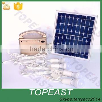 Solar Panel Lighting Kit, Solar Home DC System Kit, USB Solar Charger with 4 LED Light Bulb as Emergency Lighting