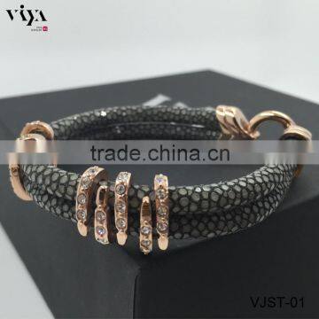 2016 Best Selling Products Stingray Leather Bracelet With 316L Stainless Steel Bracelet Jewelry for Wholesales photo-5