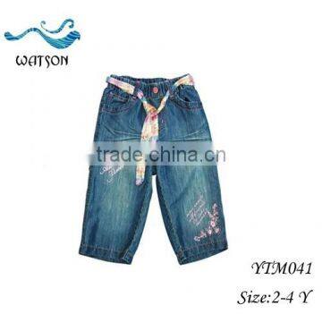 Kids Soften Cotton Embroidery Letter Jeans Wears