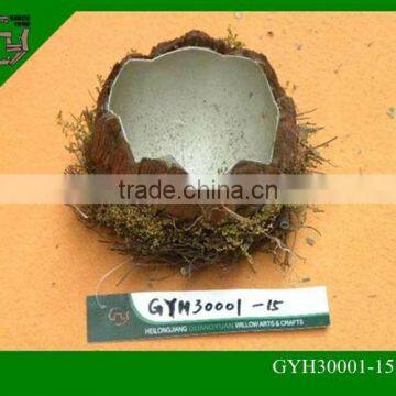 Natural Wooden Bird House Easter Wicker Bird Nest