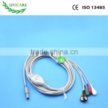 5 leads creative ecg cable with snap