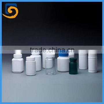 solid empty pill bottle, white/black pharmaceutical plastic bottle for vials