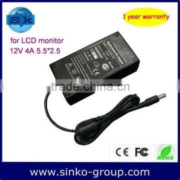 charger adapter for LCD display monitor 12V 4A 48W 5.5*2.5mm