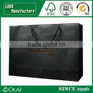 Black Special Paper Garment Paper Bag with Hot Stamping Logo