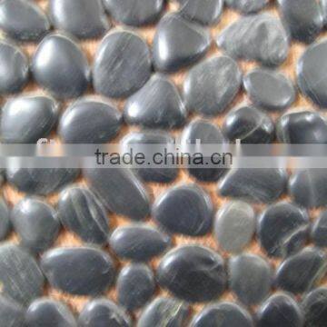 Black polished garden pebble