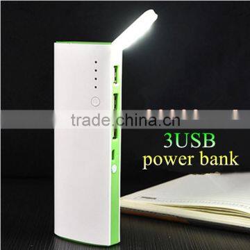 20000mah power bank slim travel charger 3 USB outputs mobile phone charger power bank