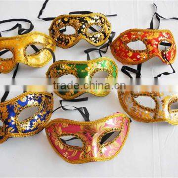 Handmade Half-face 6 colors available plastic with fabric covering Women masquerade masks