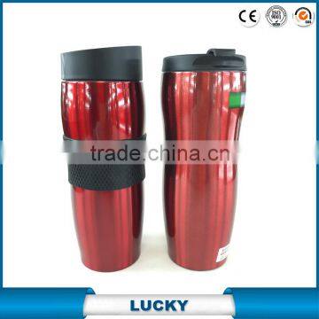 Sport Insulated Stainless Steel Thermos Mug/Travel Mug/Vacuum Flask With Silicone Sleeve