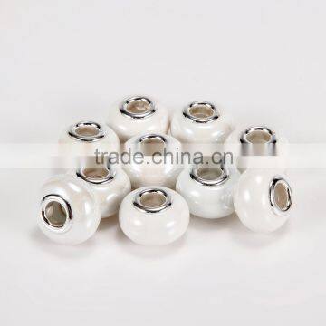 Hot Selling Porcelain 10 pcs White Color Glass Beads Loose Beads