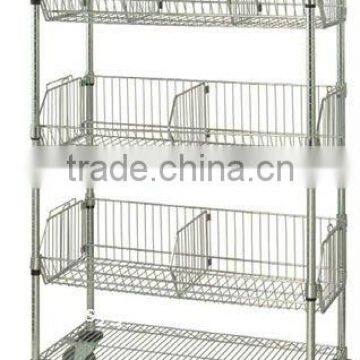 CHROME WIRE BASKET UNITS SHELVING