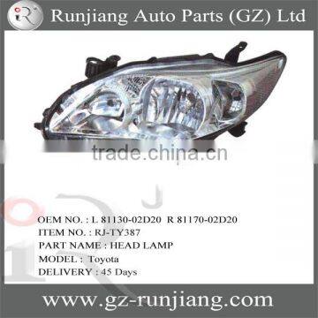 Head Lamp (Middle East) For Toyota Corolla 2010 OEM NO.:L 81130-02D20 R 81170-02D20