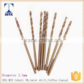 HSS M35 Cobalt Drill Bit , Dia 2.5mm, Fully Ground Twist Drill photo-3