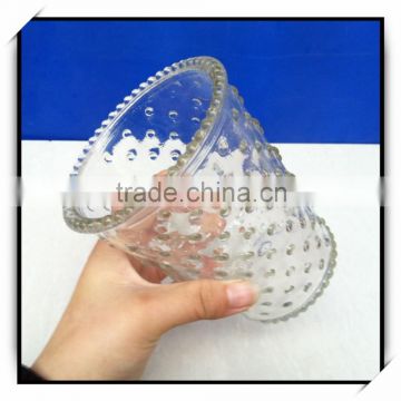 wholesale 500ml large fancy classic spoted glass candle jar