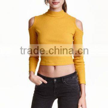 Rib Off-the-shoulder T-shirt
