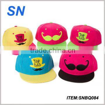 Good quality custom 3D embroidery neon cartoon snapback hat