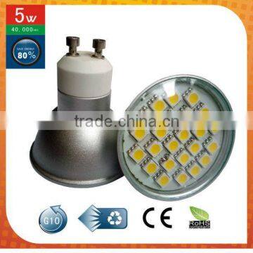 230v led gu10 spotlight ip44 with 24smd 5050 leds aluminium shell