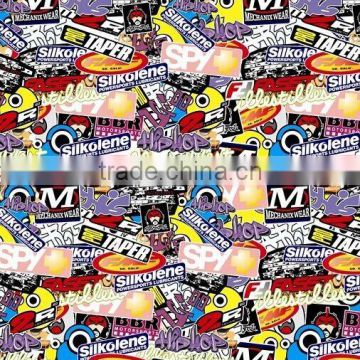 China Colorful car wrap hydrographic film sticker bomb