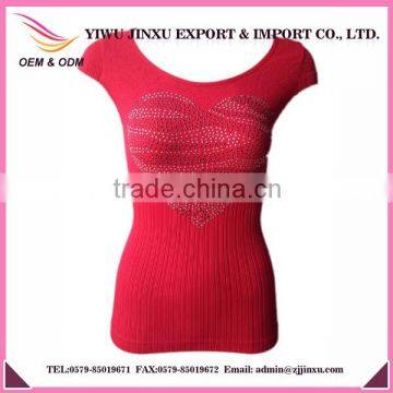 China Manufacturer Supply Popular Heart-shaped With Rhinstone Tank Tops For Women