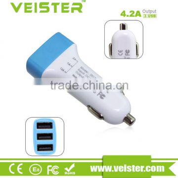 Veister 5V4200mA 3 USB car charger/wireless mobile charger