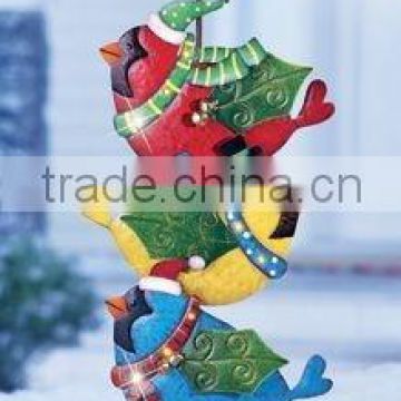 Decorative lighted christmas birds holiday garden welcome stake