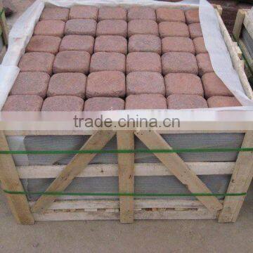 red granite paving stone