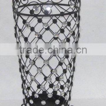 100613EA-iron and crystal umbrella holder