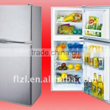 130L upright double door fridge