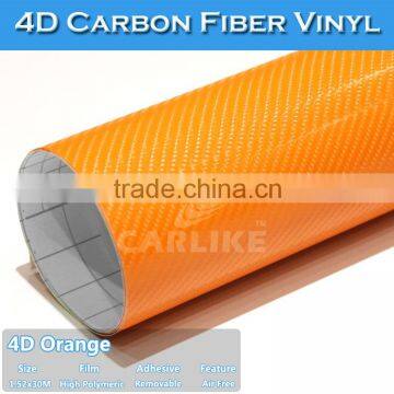 High flexible polymeric PVC film 4D Carbon Fiber Hgh Temperature Vinyl Sticker