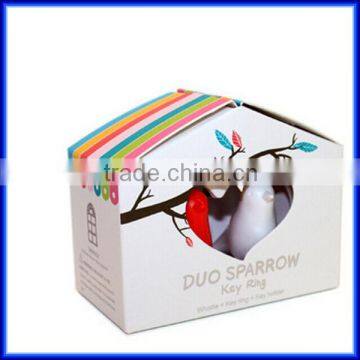 High quality sparrow house and keyring set/creative birdhouse keychains