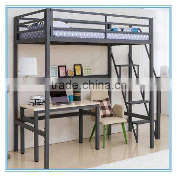 Fashion design metal bunk bed with desk