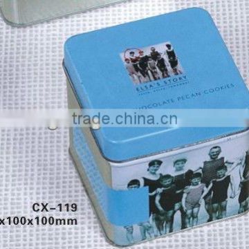 cookies square tin box