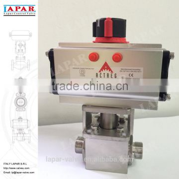 LAPAR DN 20 304 Stainless Steel Pneumatic High-pressure Ball Valve Full Port