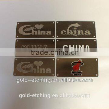 Factory price acid etched stainless steel nameplate,etched metal nameplate, etched metal nameplate