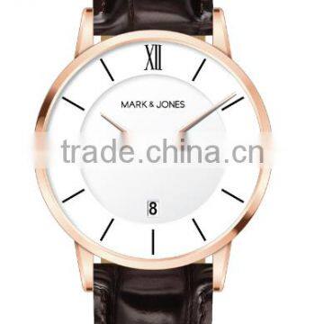 2016 elegant DW style rose gold 2 hands watch