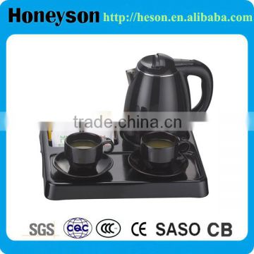 hotel guest room electrical equipment electric water kettle and service tray and sachet holder set