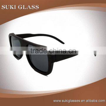 2016 newest arrival black lens wood frame thin temple polarized sunglasses