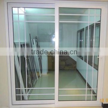 PVC grilled design interior plastic sliding doors (WJ-PSD-1525)