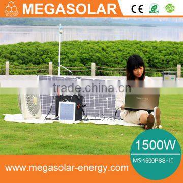 2016 1500w camping power source portable solar energy generator with build in lithium battery