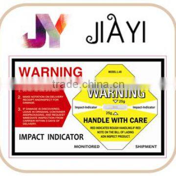 New Model Shockwatch Customize Damage Control Indicator Intelligent Impact Sticker Shock Sensor