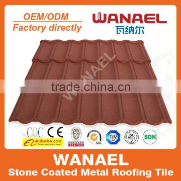 low cost curved heat insulation stone coated metal roof tiles manufacturer in guangzhou