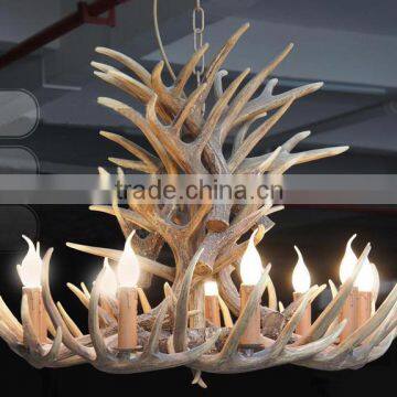 Special Edison light Resin Vintage style Antler Deer Horns lamp 9 head chandeliers