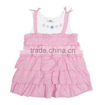 H918 pink 2-6y 2015 new girl dresses nova kids wear print my little GIRL frock kids dress nova kids children dress