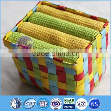 China Cheap Solid Color Yarn Dyed Cotton waffle dish cloth