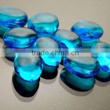 Modern and elegant Oval light blue acrylic pebbles for vases home decorations