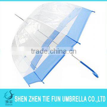 Manual Open Straight Clear PVC cafe umbrella For Promotion