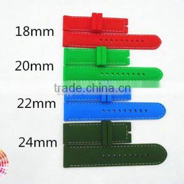18mm 20mm 22mm 24mm Sport Silicone Watch Bands Strap With Stitching