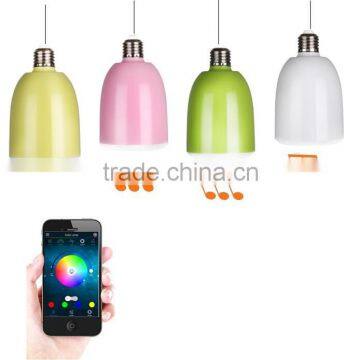 E27 2 IN 1 Portable Wireless Bluetooth Music Smart Colorful LED Lamp for iPhone Samsung