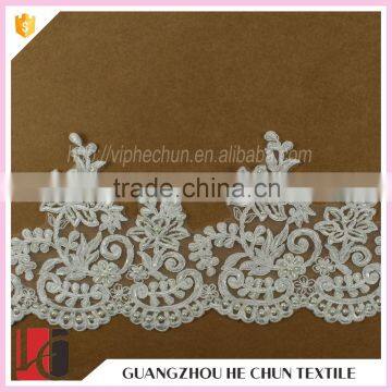 HC-1880-1 Hechun Natural White Color New Fashion Stretch Lace Bridal Trim photo-2